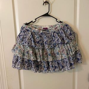 loveshackfancy x liberty london floral ruffle mini skirt size 6
